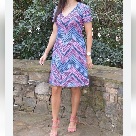 Shoshanna neon tweed Liasa chevron dress - Picture 13 of 13